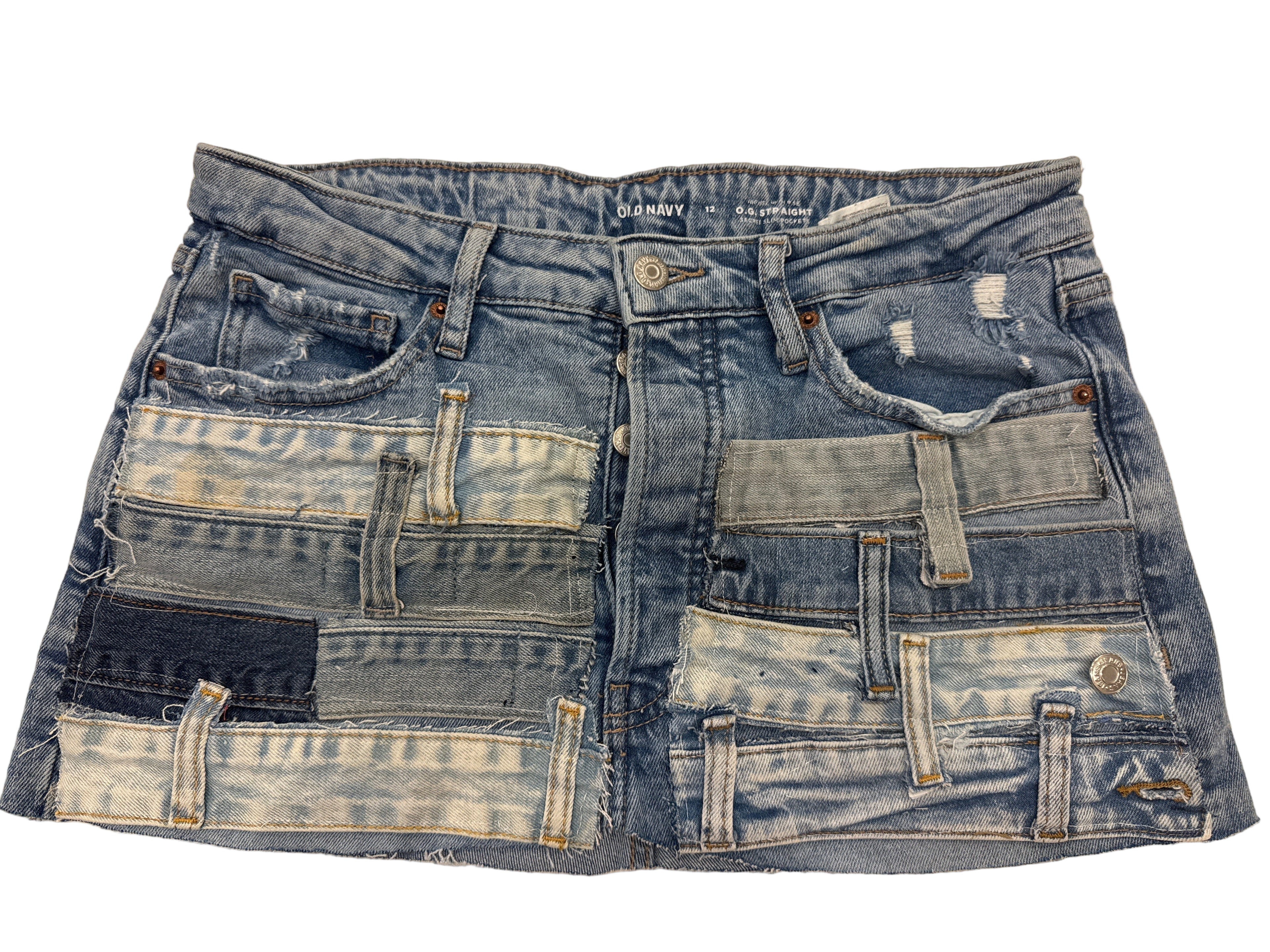 Denim Buckle Mini Skirt