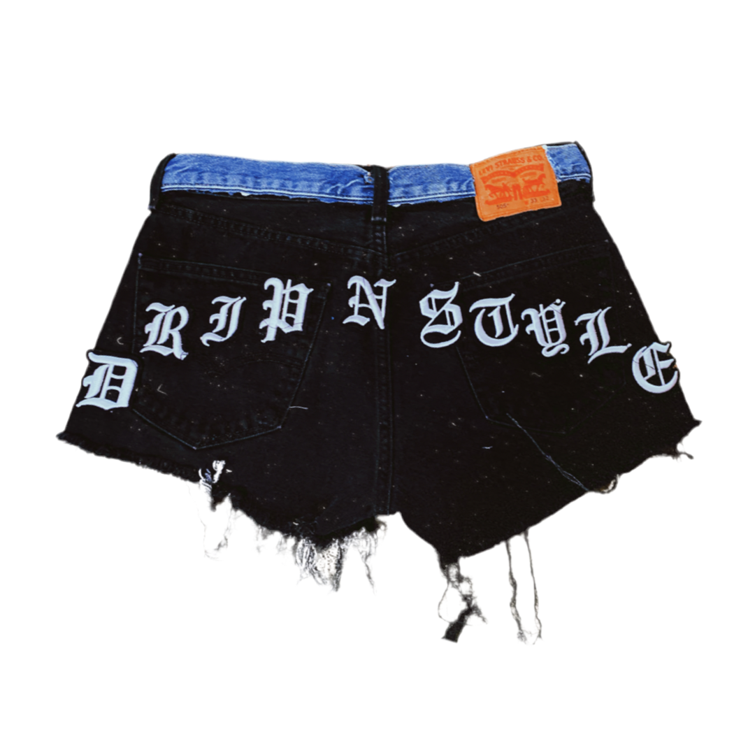 Stitched Denim Shorts