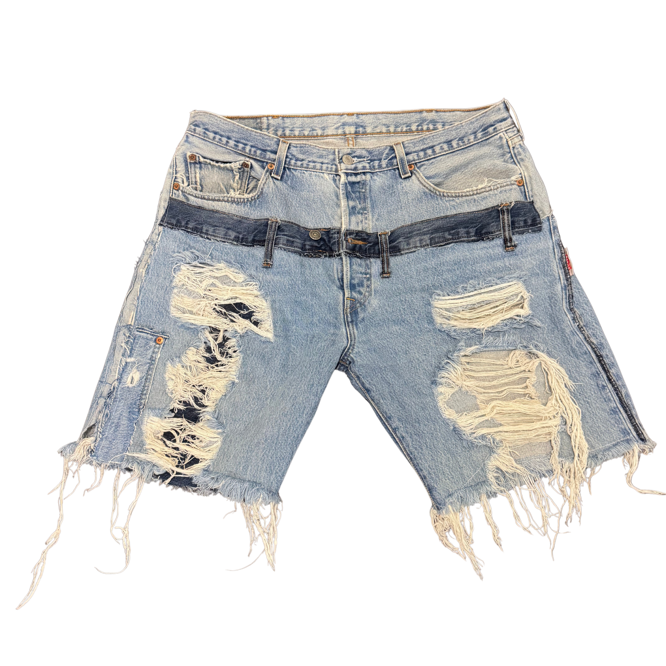 Denim Double Distress Jorts