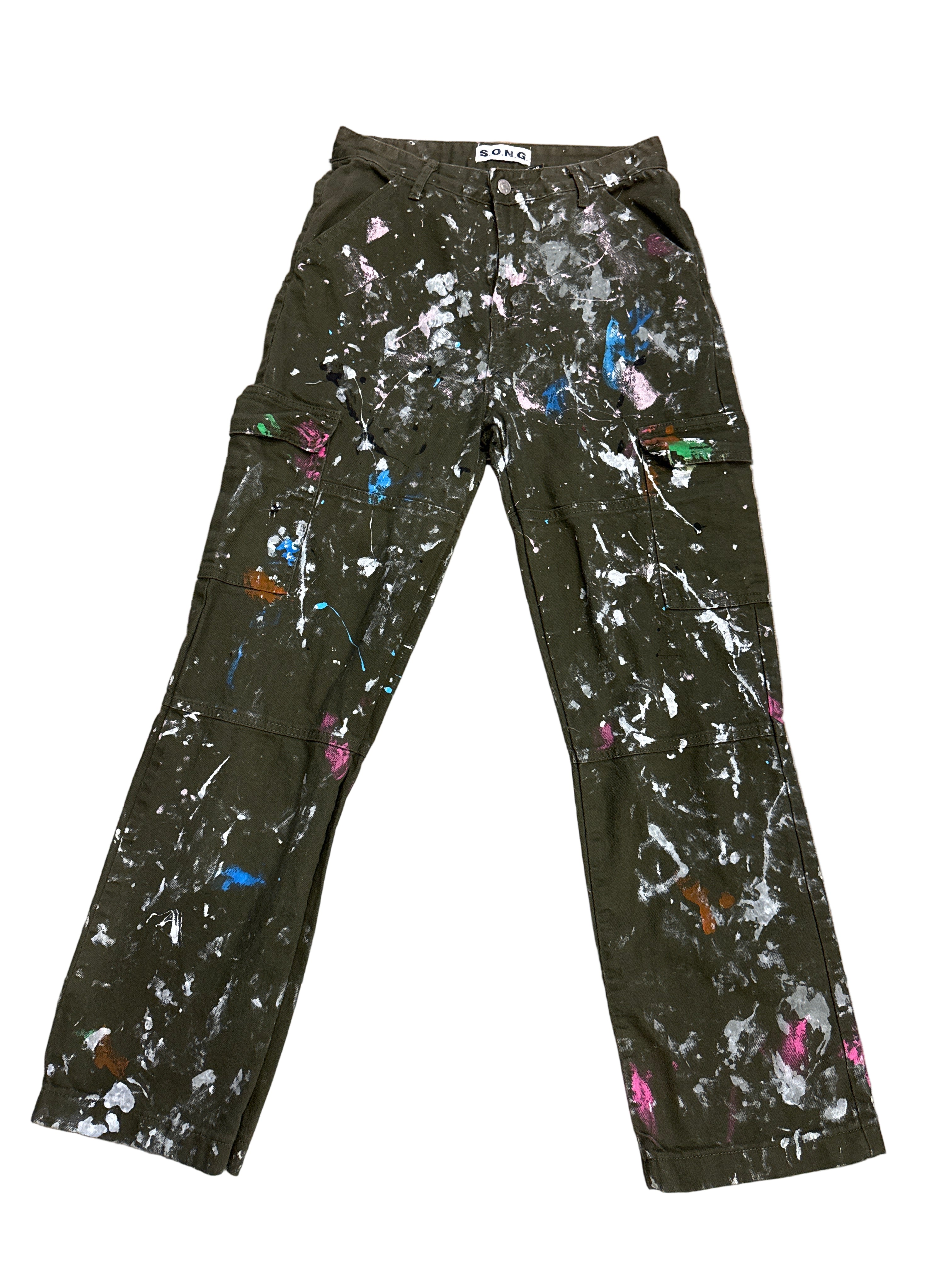 Olive Camo Brushstroke Pants