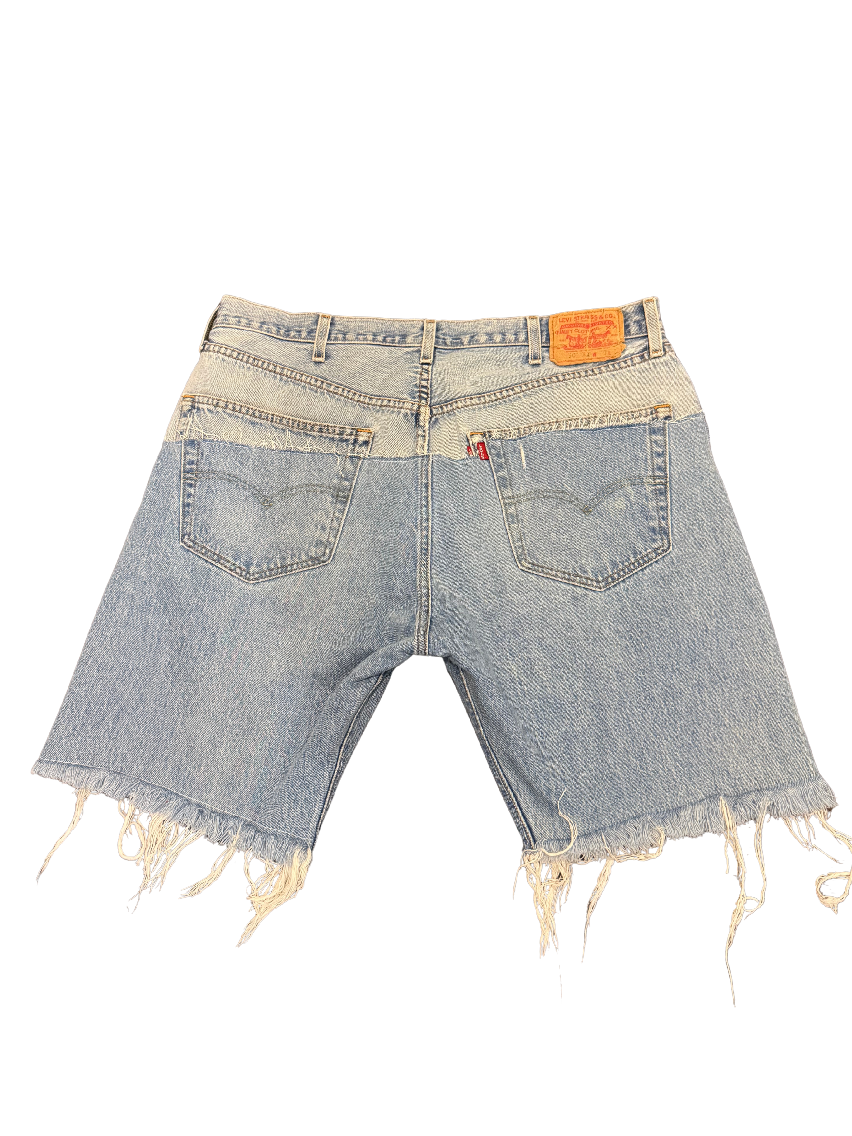 Denim Double Distress Jorts