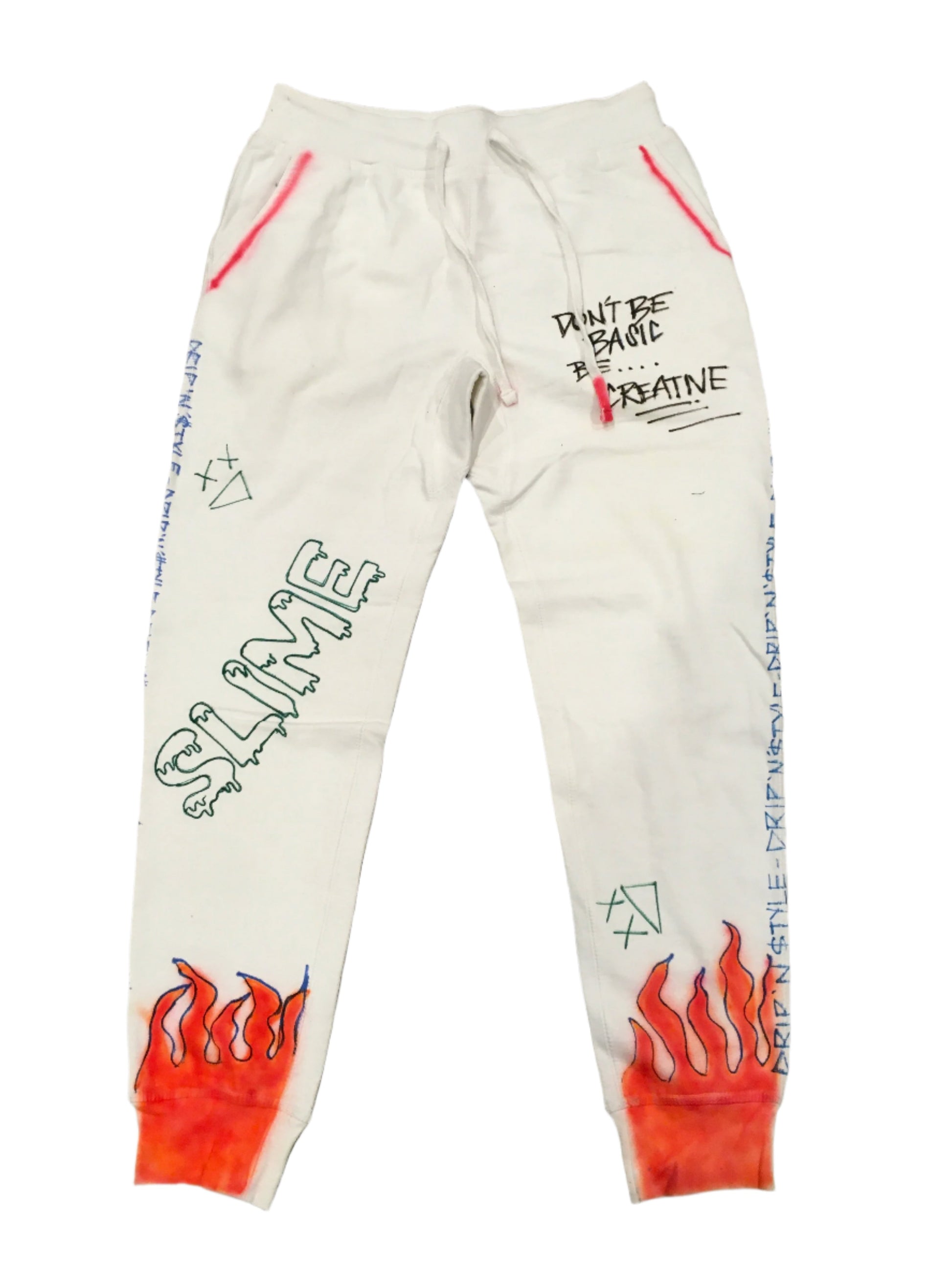 The Fire Flame Joggers feature a bold airbrushed flame design with vibrant colors. Made from soft, comfortable fabric, they offer a relaxed fit with an elastic waistband and cuffs, perfect for everyday wear or casual outings.