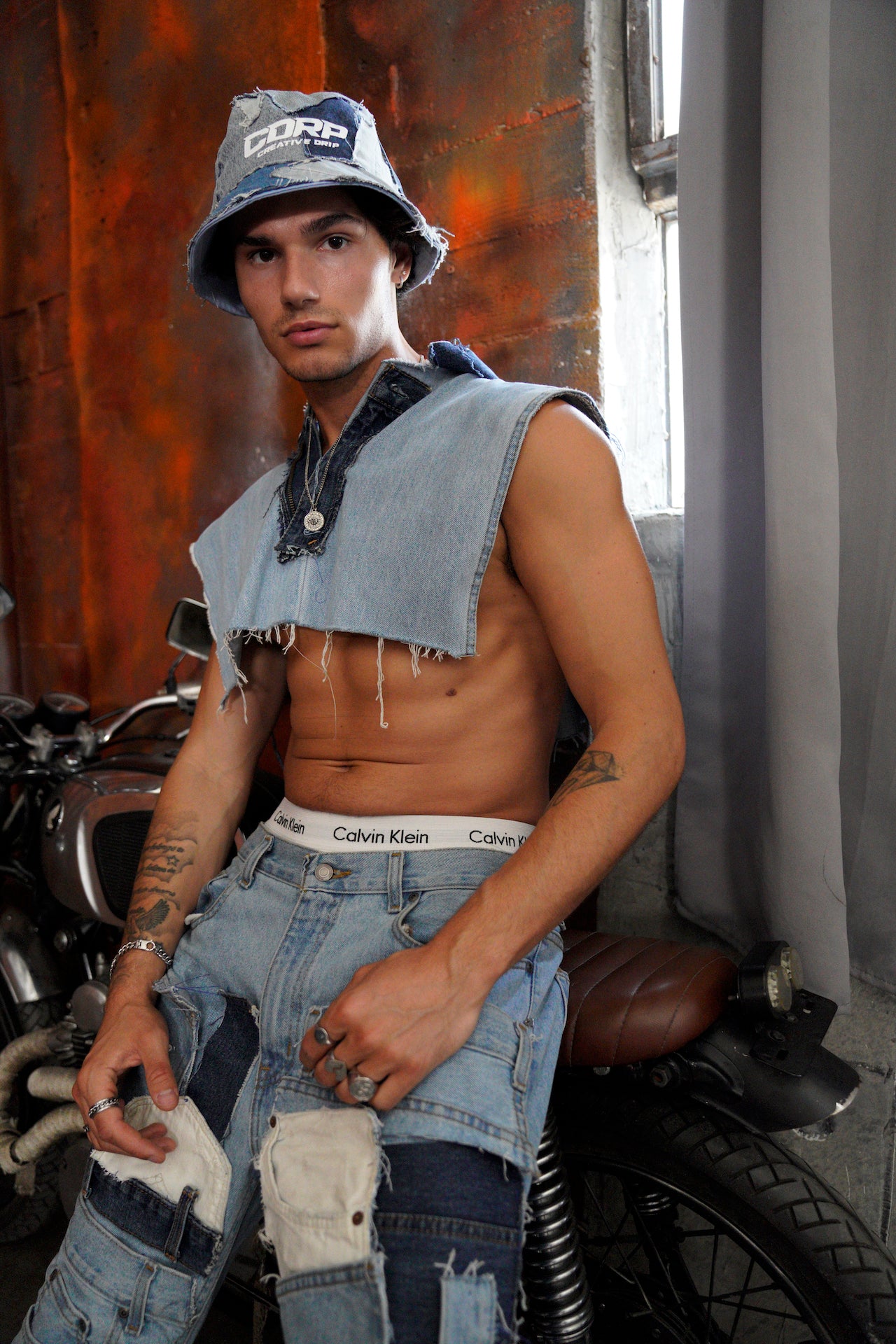 Repurposed Denim Hoodie