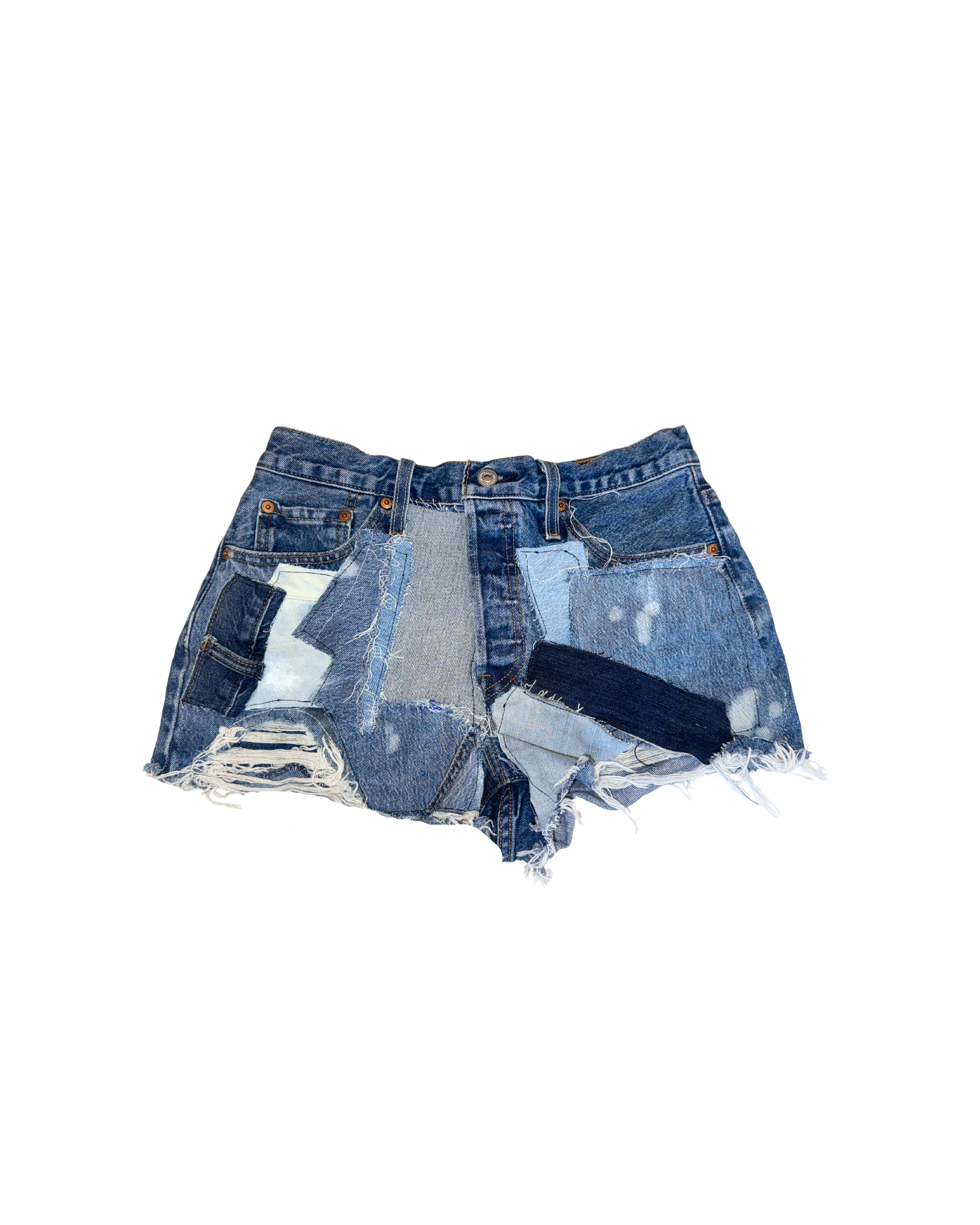 Denim Patchwork Shorts