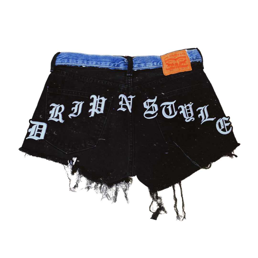 Stitched Denim Shorts